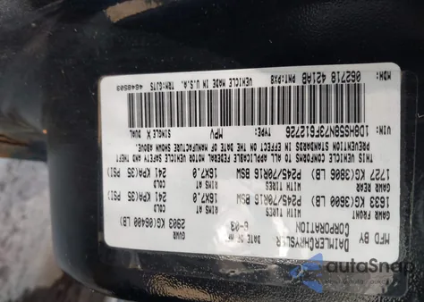 2003 Dodge Durango Slt Plus из США, поврежденный, VIN 1D8HS58N73F612726